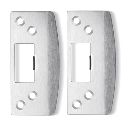 Oversized Door Strike Plates 2 Pack, Heavy Duty Version Striker - color: Satin Nickel, size: 2 Pack