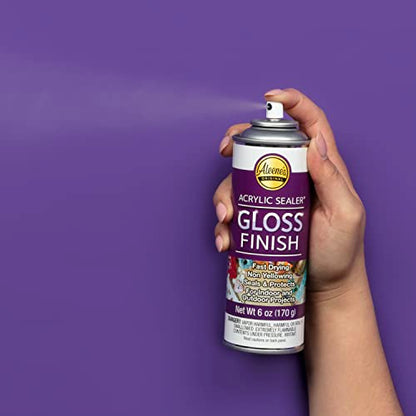 Aleene's Clear Acrylic Sealer Spray, Protective Gloss Finish, 6 oz 3-Pack
