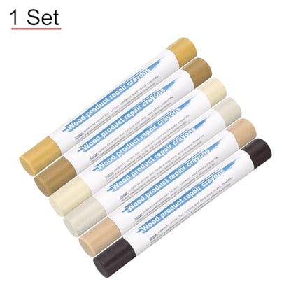 HARFINGTON Wood Filler Sticks 6 Colors Wooden Wax Touch Up Furniture Repair Crayons for Medium Brown, White Maple, Maple, Beige, Light Gray, Dark Oak - color: Brown Series