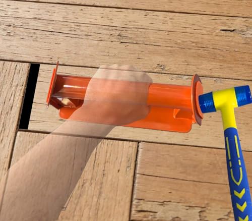 Floor Gap Fixer Tool for Vinyl Plank Flooring, Laminate & Wood Floor Gap Repair, No Suction Cup, Heavy Duty Iron with Washable Non-Slip Base, 2 Spare Pads, Vertical & Angled Striking Faces