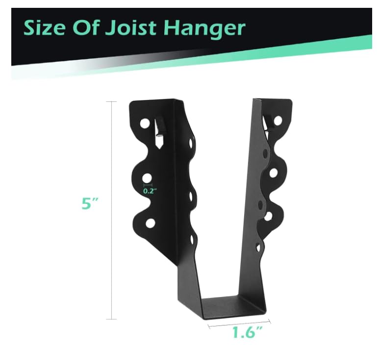 48 Pcs 2"x 6" Joist Hanger|Q235B Carbon Steel - size: 48, style: 2"x 6"