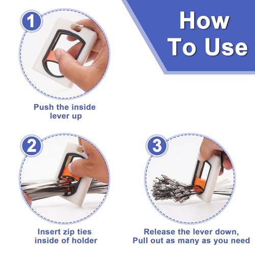 Metal Zip Tie Gun Kit with 200 Pcs 12" Stainless Steel Cable Ties - color: Silver, size: 12 inch (200 pcs) + Tool (0.12-0.47 inch)