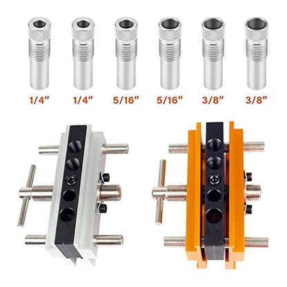 Self Centering Doweling Jig, JoyTube Drilling Guide Positioner Woodworking Doweling Jig Tool Hole Self Centering Locator (Orange) - style: Orange