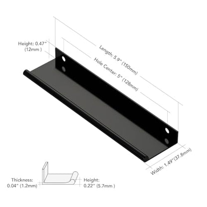 Ravinte Hardware Matte Black Cabinet Pulls Finger Edge Pulls 5 Inch 10 Pack - size: 5 Inch(128mm) Center-to-Center