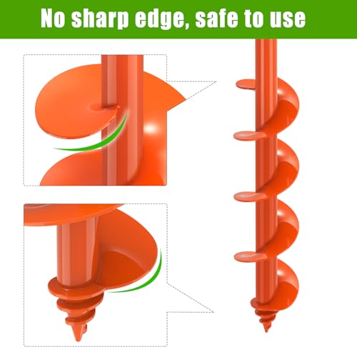 Insaga Auger Drill Bit for Planting 3 x 24'', Threaded Garden Auger Post Hole Digger, Spiral Drill Earth Dirt Augers for Bulb, Vegetables, Fence Posts and Umbrella Holes, Fits in 3/8” Drill Chuck - size: 3x24''
