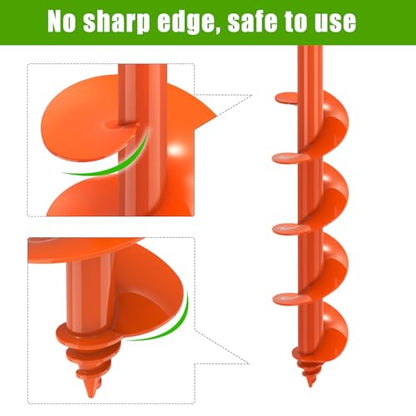 Insaga Auger Drill Bit for Planting 3 x 24'', Threaded Garden Auger Post Hole Digger, Spiral Drill Earth Dirt Augers for Bulb, Vegetables, Fence Posts and Umbrella Holes, Fits in 3/8” Drill Chuck - size: 3x24''
