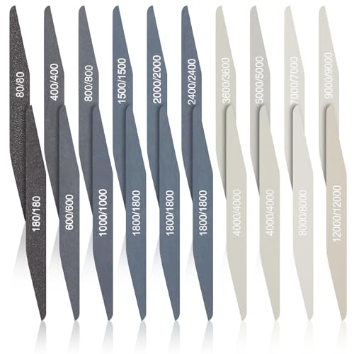 Honoson 20 Pcs Sanding Sticks Model, Low and High Grits, Double Angle Shape - style: Double Angle Shape