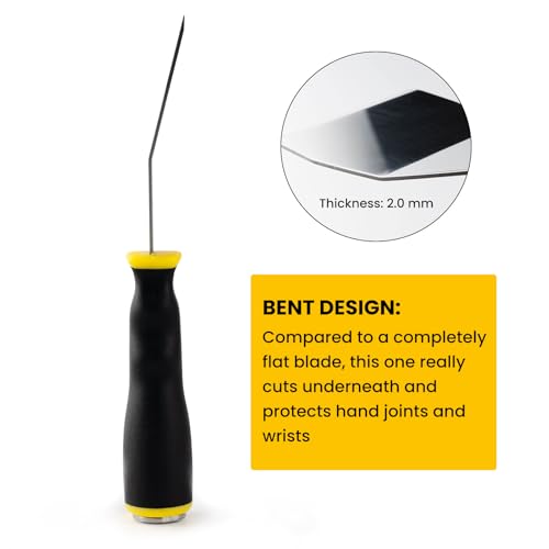 Mister Rui 3" Heavy Duty Bent Scraper, Hammer End with Pole Socket - color: Yellow