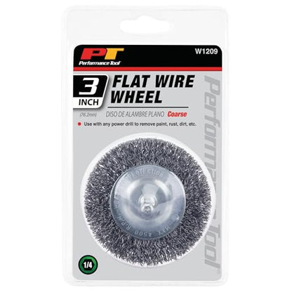 Performance Tool W1209 3 in. Coarse Wire Wheel, 1/4 in. Shank - size: 3", style: Wire Wheel