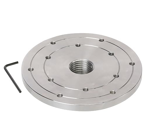 6" Wood Lathe Steel Faceplate, 1-1/4”x8TPI Spindle Thread Woodworking Machine Chuck Face Plate