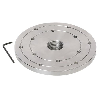6" Wood Lathe Steel Faceplate, 1-1/4”x8TPI Spindle Thread Woodworking Machine Chuck Face Plate