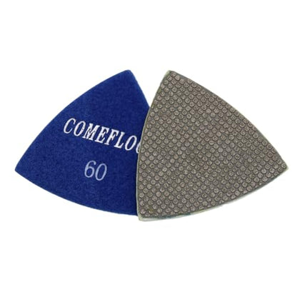 Triangular Diamond Polishing Pads for Corner Edge, Electroplated Sanding Pads for Oscillating Multi-Tools, 3’’(80mm), Grit 60, 4PCS - style: 60#