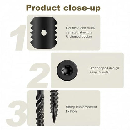 Fence Nail Fixture,Black,1-5/8", 50 pcs - color: Black, size: 1-5/8"