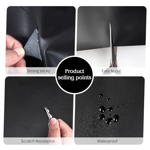 BSZHTECH Self Adhesive Leather Repair Patch Tape for Couch Sofa Black - color: Black, size: 35.4X157IN