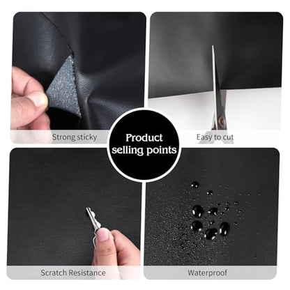 BSZHTECH Self Adhesive Leather Repair Patch Tape for Couch Sofa Black - color: Black, size: 35.4X157IN