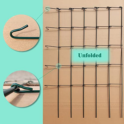 46 Inch Height 5PCS PVC Green Hexagon Folding Tomato Cage,Climbing Plant Support Tower Vegetable Stake Trellis - size: 46in Hex-PVC Green-5Pack