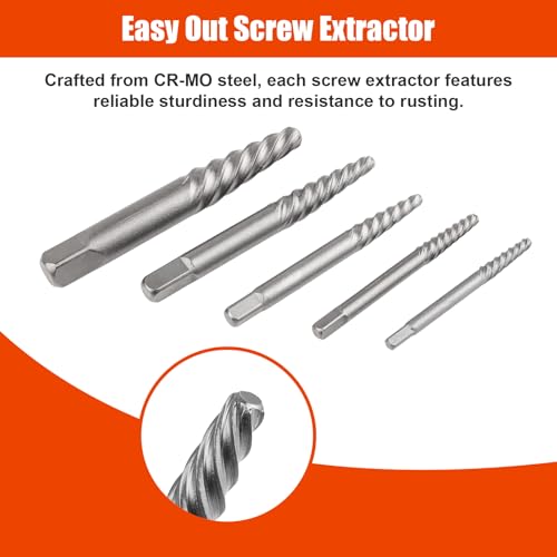 10-Piece Screw Extractor Left-Hand Drill Bit Set Spiral Flutes