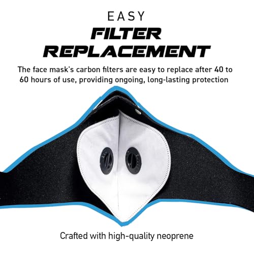 ECO-GEAR Anti Pollution Face Mask with Military Grade Protection | Anti Smoke, Exhaust Gas, Dust & Pollen - color: Black-medium