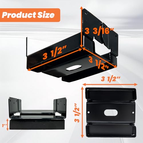 10PCS 4x4 Post Base for Concrete Adjustable Heavy Duty Black E-Coated - color: Black, size: 4X4