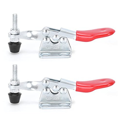 Toggle Clamp Fixture, 2Set Hold Down LD GH‑201‑A Clamping Quick LDGH 201AHand Clamps, Clamp, Hand Tools 30kg Holding Capacity GH201A Nonslip Red Tools, Horizontal with Acity for
