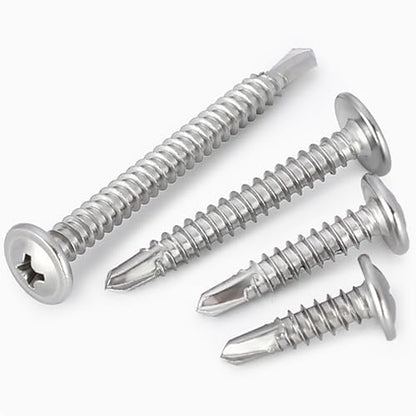 #8 x 1-1/2" Self Tapping Screw for Roofing, 410 Stainless Steel (80pcs) - color: 410 Stainless Steel Sliver, size: #8x1-1/2''-80Pcs