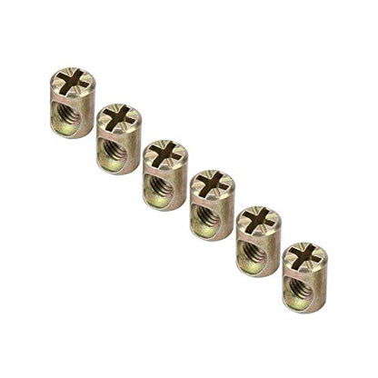 Furniture Nut,30pcs M6 Furniture Nut Dowel Cabinet Connectors Embedded Nuts Fasteners