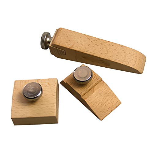 3Pcs Wooden Sandpaper Block Set, Bevel Wedge Hand Sanding Block