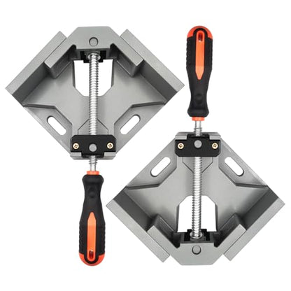 Corner Clamp 90 Degree Right Angle Clamps, Woodworking Corner Clamps with Adjustable Aluminum Alloy Swing Jaw (2)
