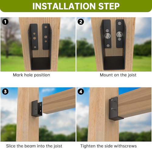 8Pcs Concealed Joist Hanger, 2" x 4"Concealed-Flange Hanger for 2"x4" Beam