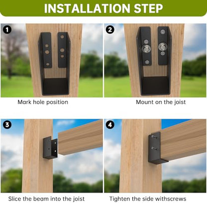 8Pcs Concealed Joist Hanger, 2" x 4"Concealed-Flange Hanger for 2"x4" Beam
