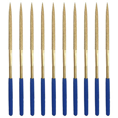 10 Pcs Diamond Needle File, 5x180mm, Square, 150 Grit