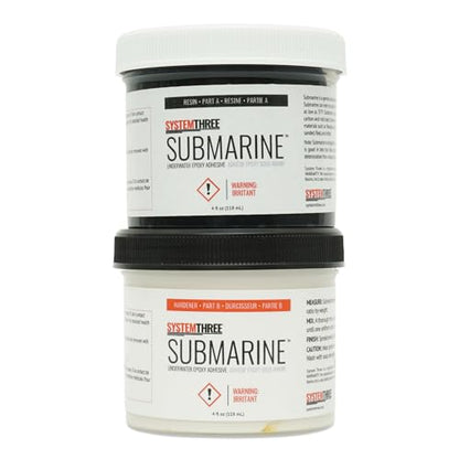 System Three Submarine Underwater Epoxy Paste Adhesive, 8oz Kit - size: 8 oz