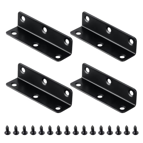 4 Pack L Brackets 3.15" Stainless Steel Corner Brace Angle Bracket Heavy Duty 90 Degree Corner Brace with Srews - size: 3.15 Inch