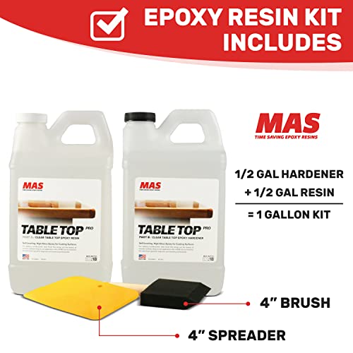 MAS Epoxies Table Top Pro Epoxy Resin Kit, 1-Gallon for Tables, Bar Tops - size: 1 Gallon