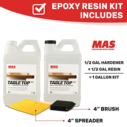 MAS Epoxies Table Top Pro Epoxy Resin Kit, 1-Gallon for Tables, Bar Tops - size: 1 Gallon