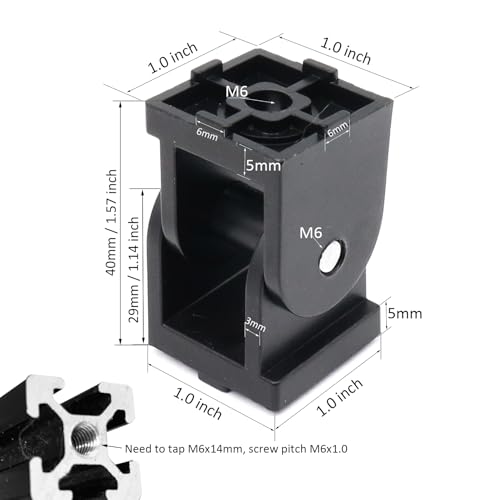 4 Sets Black 25 Series 10 Series Aluminum Extrusion Pivot Hinge Swivel Degree Angle Bracket with Hardware Accessories Handle for 1010 1020 2525 T Slot Extruded Aluminum Profile - style: 4 set pivot bracket with m6