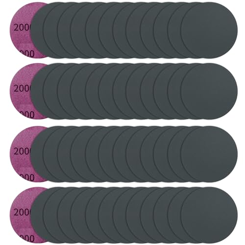 50 Pcs 2" Wet Dry Sandpaper, 2000 Grit, Hook & Loop - style: 2,000 Grit