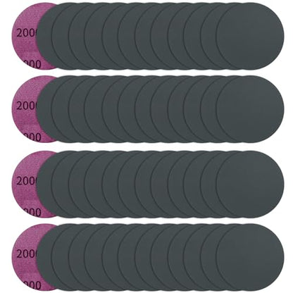 50 Pcs 2" Wet Dry Sandpaper, 2000 Grit, Hook & Loop - style: 2,000 Grit