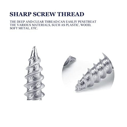 LONTAN 100 Pack #8 x 1/2" Phillips Truss Head Screws