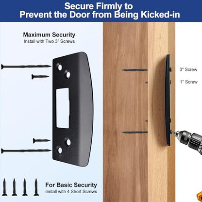Extra Large Door Strike Plate, Heavy Duty Version, Matte Black - color: Matte Black, size: 1 Pack