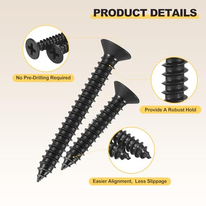METALLIXITY 50Pcs #12x5/8 Countersunk Phillips Wood Screws SS304