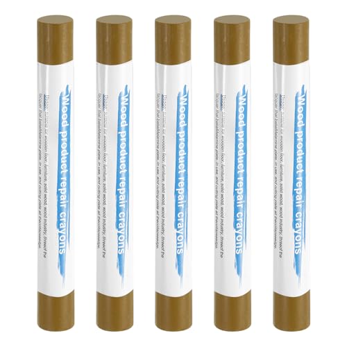 HARFINGTON 5pcs Wood Filler Sticks Wooden Wax Touch Up Furniture Repair Crayons for Scratch Hole Wood, Taupe - color: Taupe