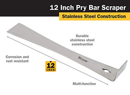 Titan 11511 12-Inch Stainless Steel Pry Bar Scraper - size: 12"