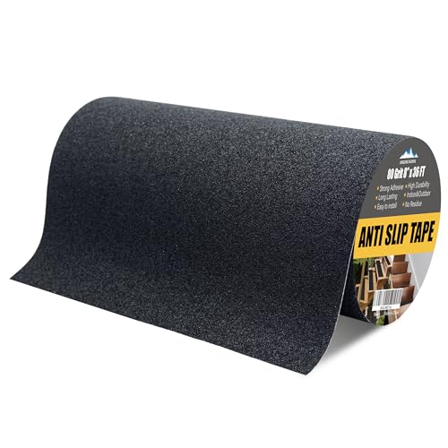 Grip Tape - Heavy Duty Anti Slip Tape, Grip Tape Grit Non Slip for Stairs Outdoor/Indoor, Waterproof High Traction Stairs Non Skid Tape, Durable Triple Layer Adhesive (8 Inch x 36 Feet) - size: 8 Inch x 36 Feet