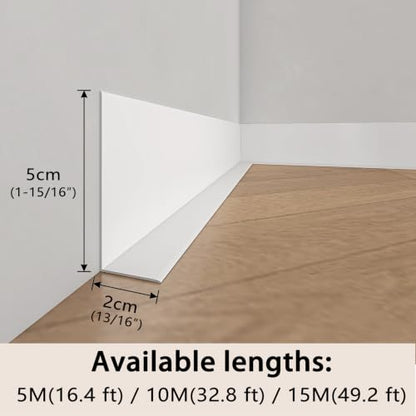 RONSEN Vinyl Peel and Stick Baseboard Molding Trim 32.8 ft - color: White, size: 32.8 ft