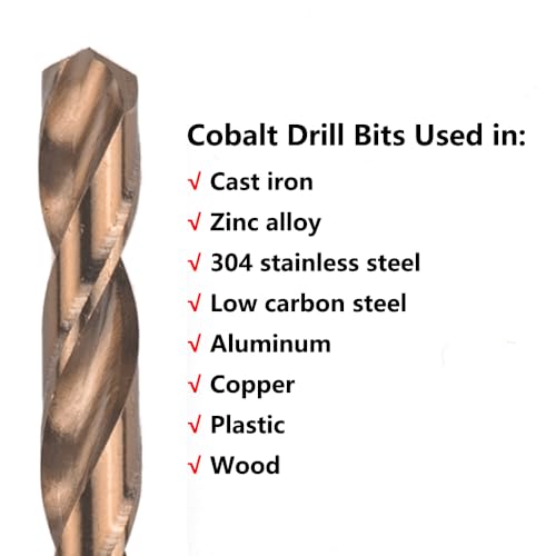 1/2 in. x 12 in. Cobalt Aircraft Extension Drill Bit(1PC), M35 High Speed Steel Drill Bit Extra Long Deep Hole Drilling for Stainless Steel, Plastic and Wood - size: 1/2"x12"(1PC)