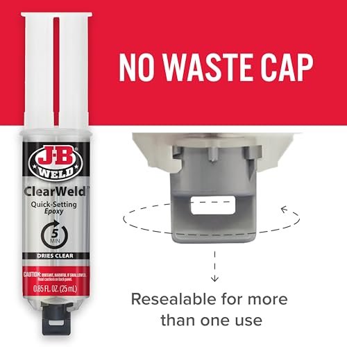 J-B Weld 50112 ClearWeld 5 Minute Set Epoxy Syringe - Clear - 25 ml, 25ml - size: 25ml