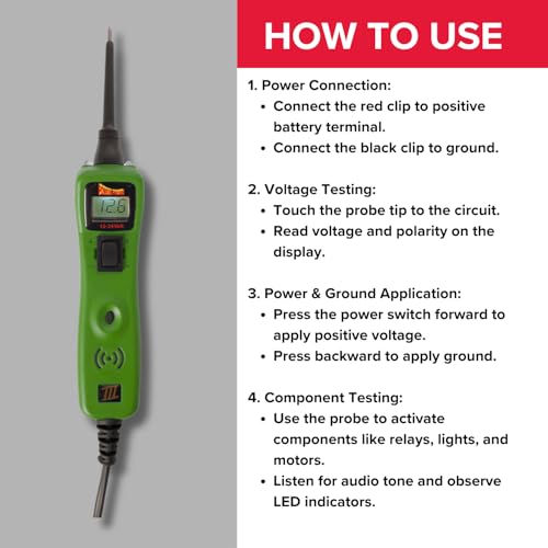 Power Probe 3 Circuit Tester Kit with Case & Accessories (PP319FTCGRN) - color: Green