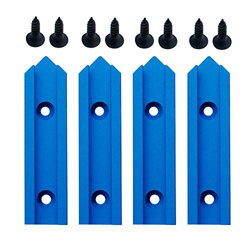 Aluminum T-Track Intersection Kit with Wood Screws– 1 PK (Blue) - size: 3"