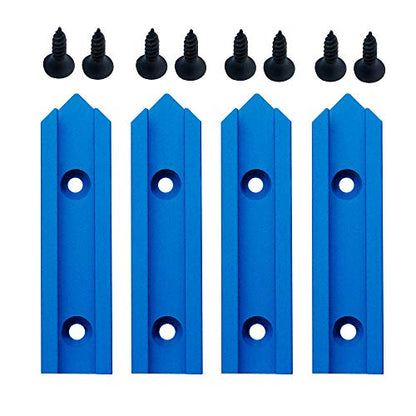 Aluminum T-Track Intersection Kit with Wood Screws– 1 PK (Blue) - size: 3"